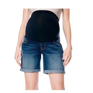 Oh Baby by Motherhood Maternity Denim Jean Shorts Distressed Secret‎ Fit S NWT